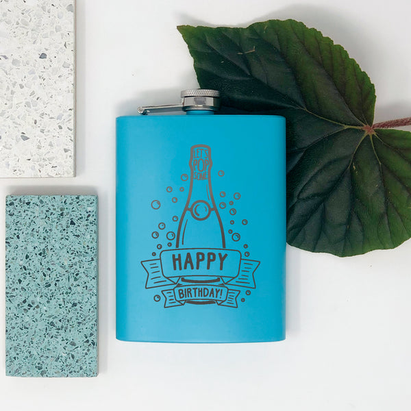 flask with blue coating