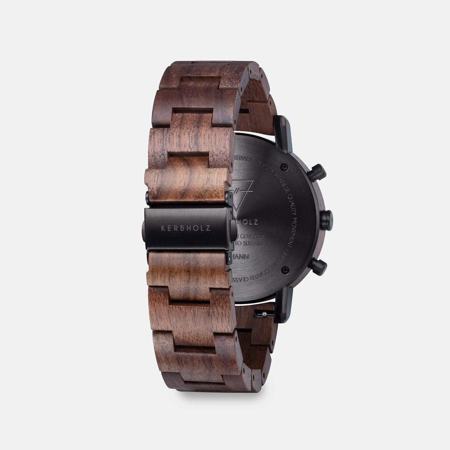 Kerbholz horloge | Johann Walnut Black
